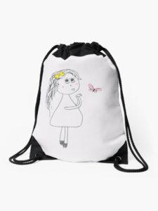 Drawstring bag- sending Butterfly kisses