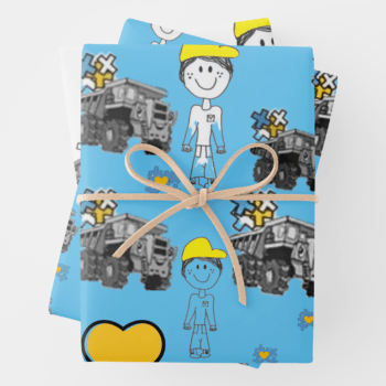 Gift Wrap.3pce-FIFO Son+Truck Paper