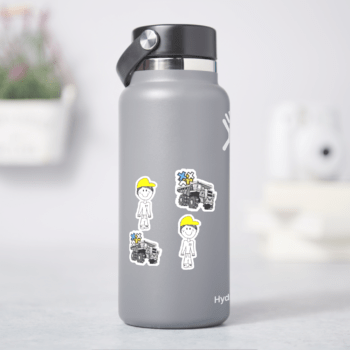 VINYL STICKER-FIFO Son+Dumptruck-Bottle